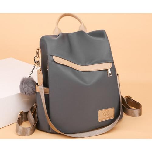 Anti-theft backpack female 2021 new trendy fashion all-match Oxford cloth canvas travel small backpack large capacity school bag
