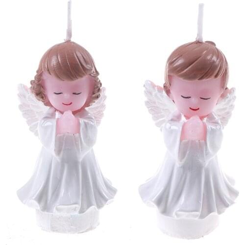 Angel Rosary candle cake topper Christening Baptism wedding First 1st Communion baby shower table centerpiece decoration gift