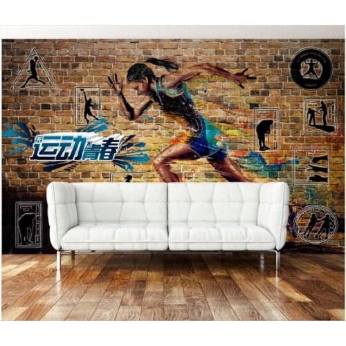 WDBH Custom photo 3d wallpaper Retro nostalgic running sport wind gym decor living room 3d wall murals wallpaper for walls 3 d