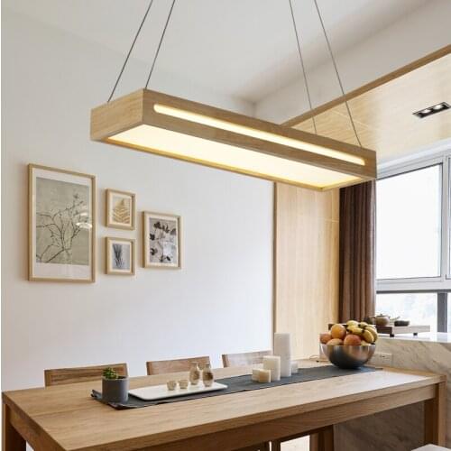 Japanese style solid wood Pendant Light LED wood droplight office rectangular restaurant light fixtures 220V 110V log lamp MZ100