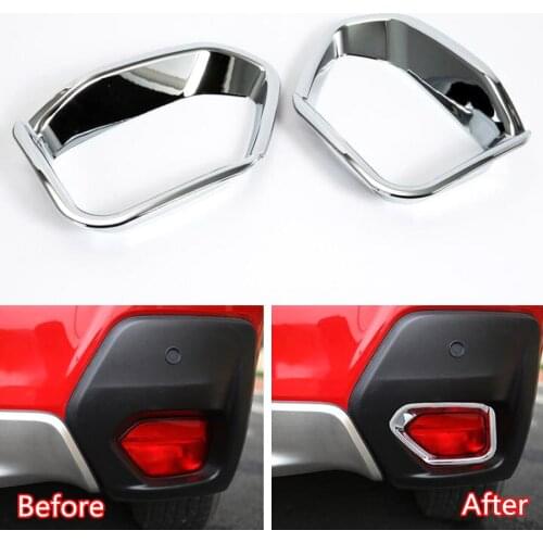 YAQUICKA 2Pcs/set Car Exterior Rear Fog Light Lamp Frame Trim Cover Bezel For Subaru XV 2018 Chromium Styling Accessories