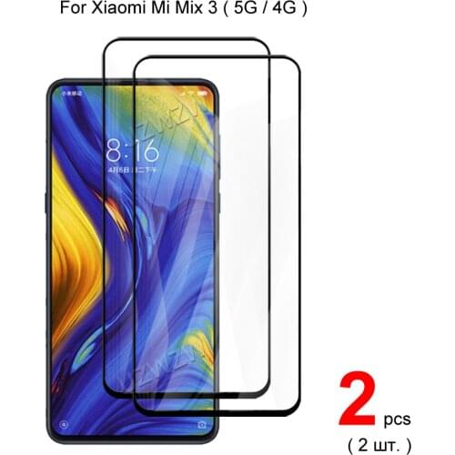 2pcs For Xiaomi Mi Mix 3 4G/5G 2.5D 0.26mm Full Cover Premium Tempered Glass Screen Protector For Xiaomi Mi Mix 3 Glass