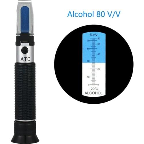 0-80% Professional Alcohol Wine Refractometer Alcohol Meter Ebullioscope Concentration Meter Oenometer Alcoholometer