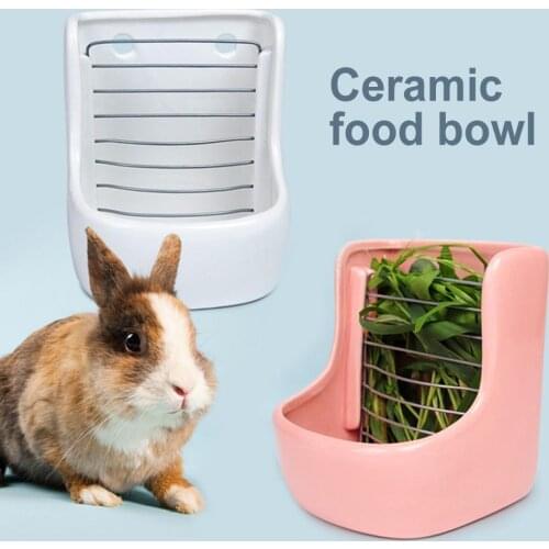 2 in 1 Pet Rabbit Guinea Pig Chinchilla Hay Grass Feeder Rack Food Feeding Bowl Small Animals