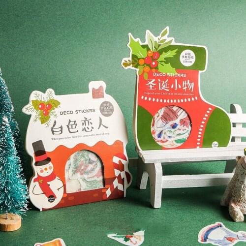 20pcs/Bag Stationery Book Paper Stickers Christmas Items DIY Scrapbooking Diary Handmade Decoration Craft Household Supplies