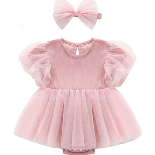 2021 summer Infant Baby Girls dresses short Sleeve Polka Dot Daisy Flower Cotton Dress Clothing 100% cotton newborn clothes