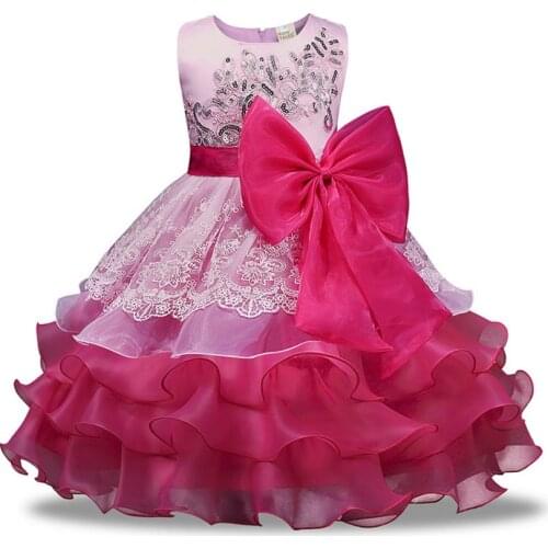 2021 High quality Baby Kids Prom Gown Designs Dress 3-8 Year Birthday Dresses Sleeveless Four Layer Girl Party Wear Clothes Gir