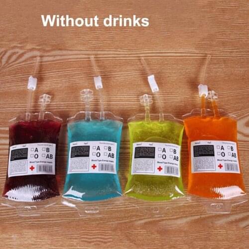 350ml Transparent Clear Medical PVC Material Reusable Blood Energy Drink Bag Halloween Vampire Pouch Props
