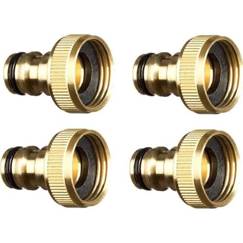 4Pcs Garden Water Hose Pipe Fitting Tap Male Faucet Connectors, Garden Hose Quick Connect Fittings 3/4 Inch
