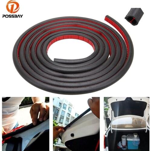 POSSBAY D Type Car Door Seal Strips 3.1M/10.5FT Sound Insulation Weatherstrip Waterproof Trim Auto Rubber Door Seal Strip