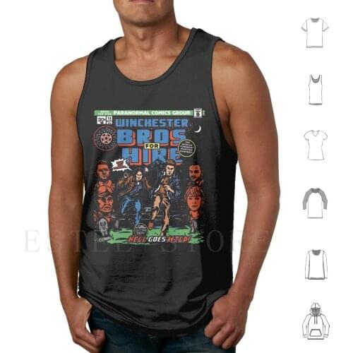 Winchester Bros For Hire Tank Tops Vest Sleeveless Supernatural Assbutt Comic Book Comic Book Cover Winchester Brothers