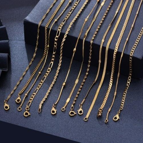 Wando 12 Style 50CM Gold color necklaces pendant For Man Women Girl Twist coin chain Giving Friend gifts Party wear Jewelry