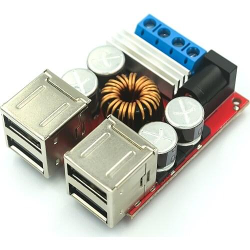 DC-DC vehicle charging module 8V-35V 5V 8A power supply depressurization module 4 port USB output mobile charger