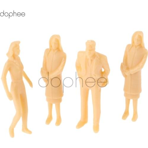 Dophee 20pcs miniature Skin color Model People figures Architectural scale HO 1:30 1:42 1:50 ABS plastic peoples 65mm 40mm 36mm