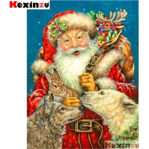 Full Square/Round 5d Diamond Painting-Christmas wolf-3d Embroidery Cross Stitch Mosaic Full Picture Of Rhinestone Decor Y11566