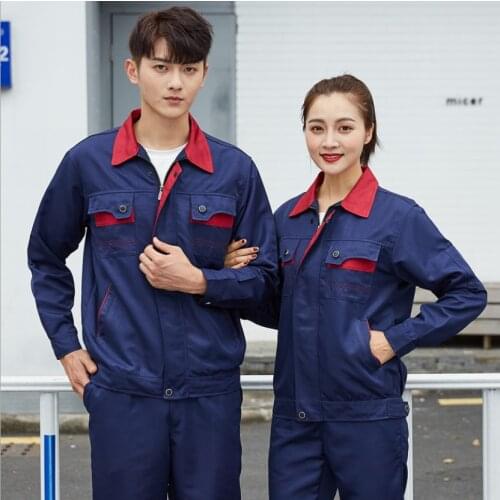 Spring Autumn Work Clothing Sets Men Women Unisex Workwear Suits Long Sleeve Jackets Pants Factory Repairmen Workshop Uniforms