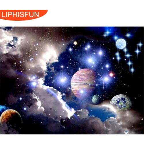 Beautiful Space Pattern 3d Diamond Painting Cross-stitch Kits Resin Resin Mosaics Diamond Embroidery Pictures Wall Craft