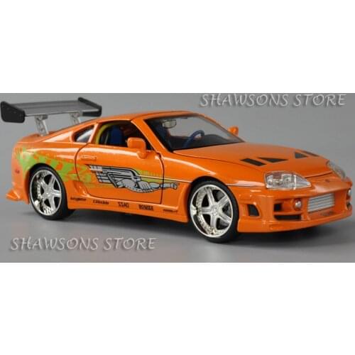 Jada 1:24 Scale Diecast Metal Sport Racing Car Model Toy Brians Toyota Supra Miniature Replica