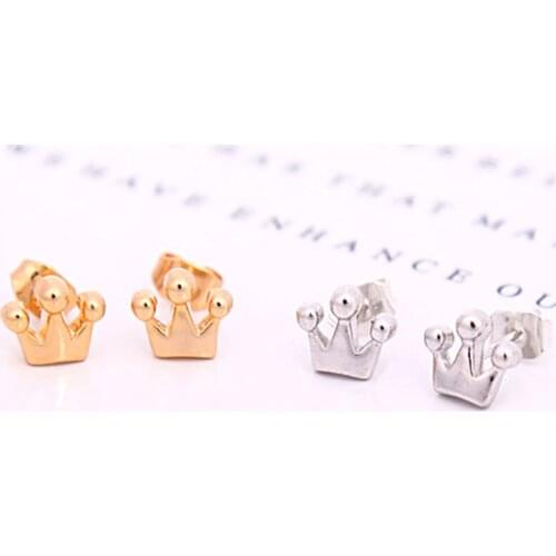 Cute Tiny crown Earring Jewelry Princess Crown Stud Earrings For Women