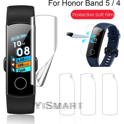 Full Cover Soft TPU Screen Protector for Honor Band 5 4 Hydrogel Protective Film (Not Tempered Glass)