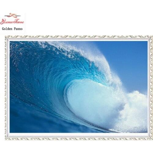 Golden Panno Needlework DIY DMC Cross stitch Sets For Embroidery kits Precise unprinted scenery Patterns Counted Cross-stitch 07