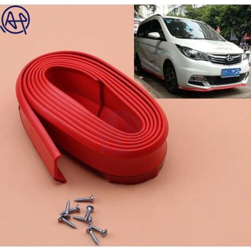 Car Rubber Strip 60mm Width 2.5m Car Protector Front Bumper Lip Splitter Car Sticker Body Kit Spoiler Bumpers Valance Chin Red