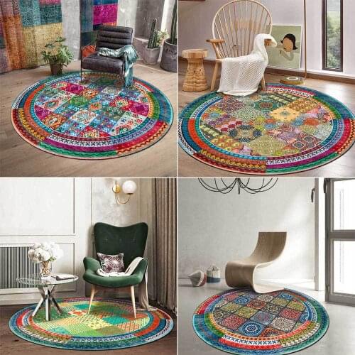 Nordic Round Carpet Bohemia Ethnic Carpets For Living Room Bedroom Area Rugs Modern Floor Morocco Mandala Parlor Mat Rug Classic