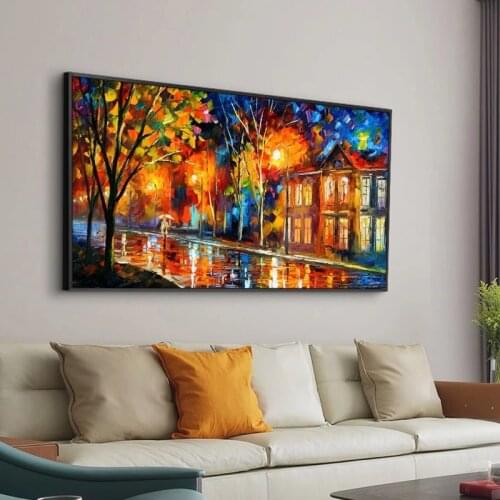 Posters Wall Decor Modern Abstract Walking Down The Street Oil Painting Print on Canvas Nordic Poster Wall Art Picture Art