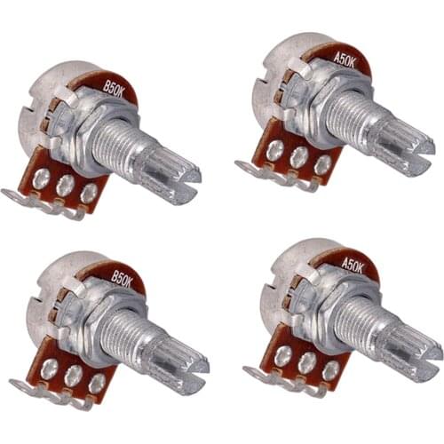 Guitar Potentiometer Audio POTS A50K & B50K OHM Tone Volume Replacement for Electric Guitar Pack of 4