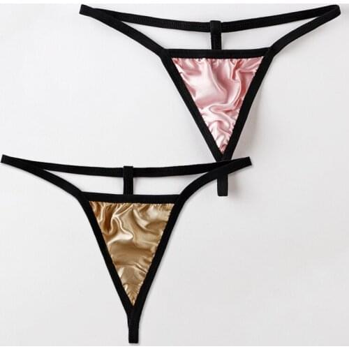 Sexy WomenS Thongs Female Soft Comfort Breathable Silk Smooth T-Back Low-Waist Solid Color Sensual Erotic Underwear Lingerie