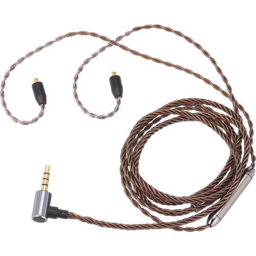 MMCX Connector Replacement Headphone Cable 3.5mm Wired Earphones Detachable Cord In-line Control with Mic for Shure