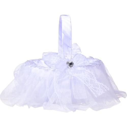 Wedding Flower Basket With Bowknot Design Bridal Petals Basket for Wedding Ceremony Party Decoration