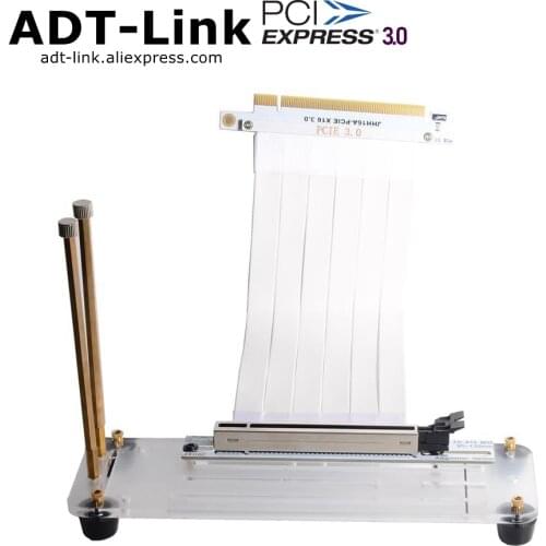 White Graphics Card vertical kickstand bracket GPU Holder & standoff with PCI-E 3.0 GEN3 16X Riser Extension Cable 10-60cm