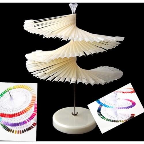 120Pcs False Tips Card Rotary Style Showing Polish Nail Tips Color Spiral Display Practice Stand Rack Salon Show