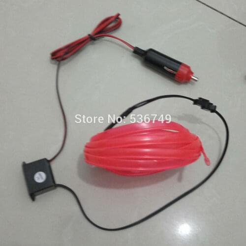 Top quality DC-12V Inverter+with 2.3MM 5m skirt wire Neon Light EL Wire Rope For Holiday Decorative