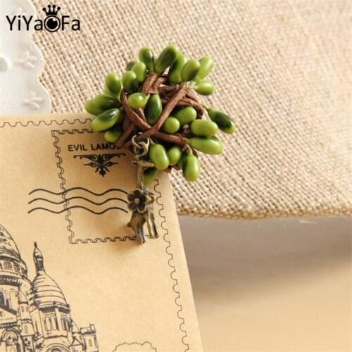 YiYaoFa Handmade Cute Bean Sprout Brooch Antique Corsage Pin Antique Buckle Retro Women Accessories Party Jewelry YBR-18