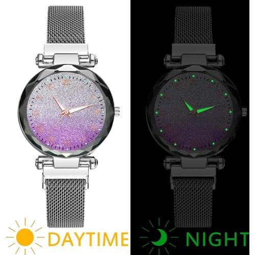 Ladies Wrist Watch for Women Stylish Starry Sky Watches Luxury Luminous fluorescence Magnetic Female Wristwatch Reloj Mujer