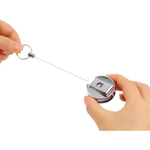 1pc Stainless steel Tool Belt Money Retractable Key Recoil Ring Pull Chain Clip Keychain key Chain