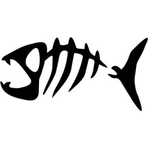 15.2*7.6CM Classic Fish Skeleton Window Decoration Car Windshield Decal Stickers Stylish Car Accessories C6-0676