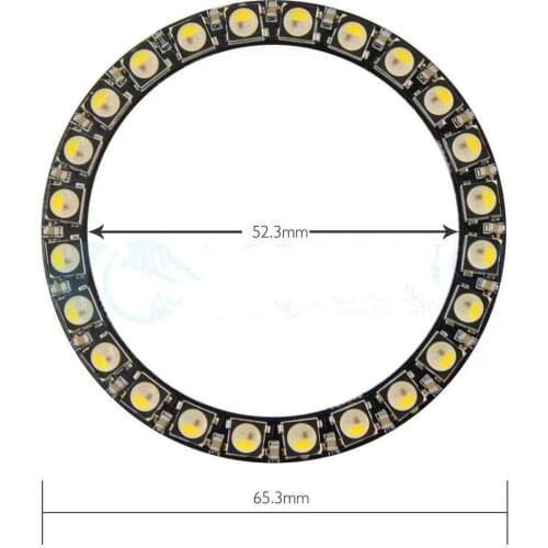 24LEDs SK6812-RGBW(cool white) pixel ring;addressable ring;DC5V input;RGBW full color;round LED pixel