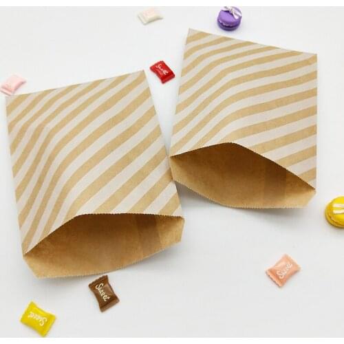 25pcs Kraft Paper Bags Treat Candy Bag Chevron Polka Dot Bags for Wedding Birthday Easter Festival Party Favors Supplie Gift Bag