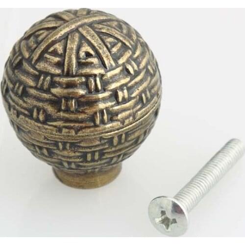 28mm vintge bronze drawer shoe cabinet knobs pulls antique brass dresser door handles retro Rugby knobs