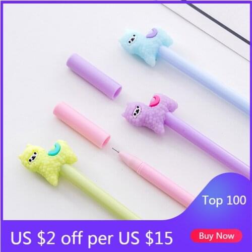 40 PCS Creative Cute Alpaca Animal Blackwater Neutral Pen Students Prizes Neutral Pens Stationery