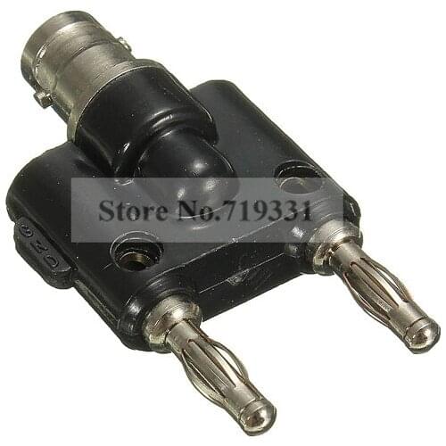 5pcs Adapter BNC female jack to two dual 4mm Banana binding male connector 1F2M