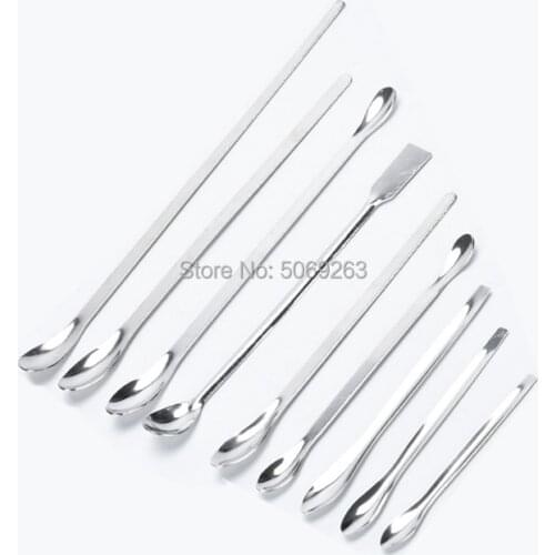 5pcs Lab Stainless steel medicine spoon,Single-end Double-end Shovel-spoon Sampling scoop 16/18/20/22/25/30cm