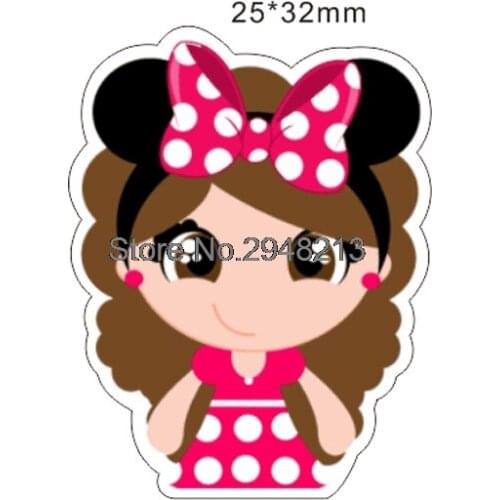 50pcs Cartoon girl resin Flatback Resin Planar Cabochon for DIY Craft Embellishments 25*32mm RET1636