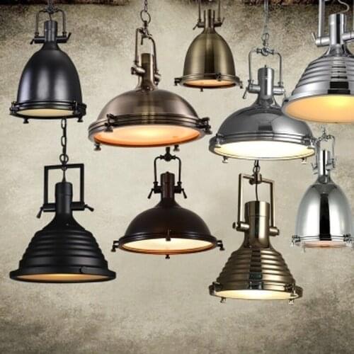 American Style Vintage Lamp RH Industrial Chrome Pendant Light Country Pendant Lamps Rustic Loft Restaurant Kitchen Pendant