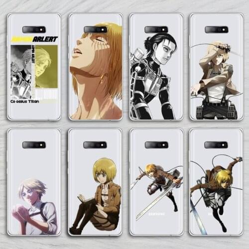 Armin Arlert Attack on Titan Phone Case Transparent For Samsung Galaxy A71 A21s S8 S9 S10 plus note 20 ultra