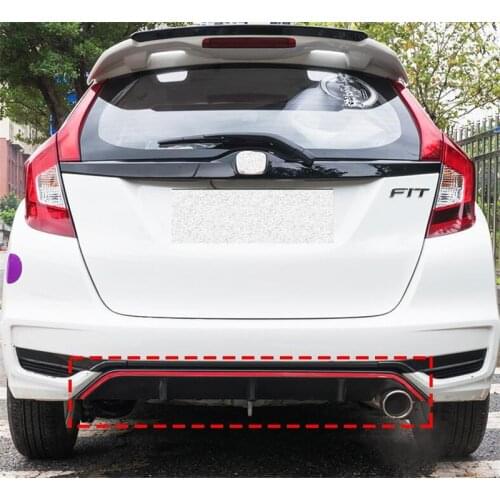CEYUSOT FOR Honda Fit Rear Spoiler 2017 2018 2019 20 Rear Car Bumper Tail Lip Jazz Anti-collision Decoration Cover GK5 Body Kit