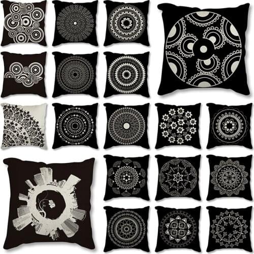 Cushion Covers Geometric Black Style Home Decorative Cushion Cover Polyester Pillow Case Cushion Cover Home Decorative